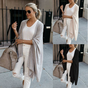 Übergröße Strickjacke mit unregelmäßigem Saum