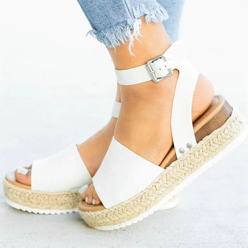 Frauen Sommer verstellbare Schnalle Platform Sandalen