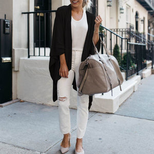 Übergröße Strickjacke mit unregelmäßigem Saum