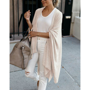 Übergröße Strickjacke mit unregelmäßigem Saum