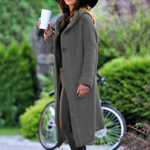 🔥Übergroße Strickjacke mit Kapuze