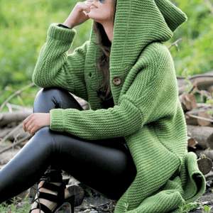 🔥Übergroße Strickjacke mit Kapuze