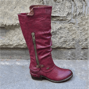 2020 Herbst & Winter Retro-Boots mit mittlerem Absatz (Kreditkartengeld/Brieftasche Tasche)