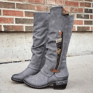 2020 Herbst & Winter Retro-Boots mit mittlerem Absatz (Kreditkartengeld/Brieftasche Tasche)