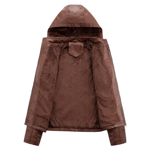Damen Lederjacke Mit Kuscheligem Innenfutter