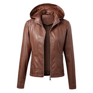 Damen Lederjacke Mit Kuscheligem Innenfutter