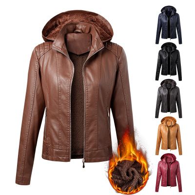Damen Lederjacke Mit Kuscheligem Innenfutter