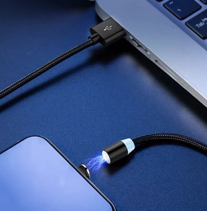 3-IN-1 magnetisches 360°-Kreis-Nylon-Gewebe-Schnellladekabel