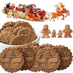 Wunderbares Nudelholz mit Weihnachtskeksemustern