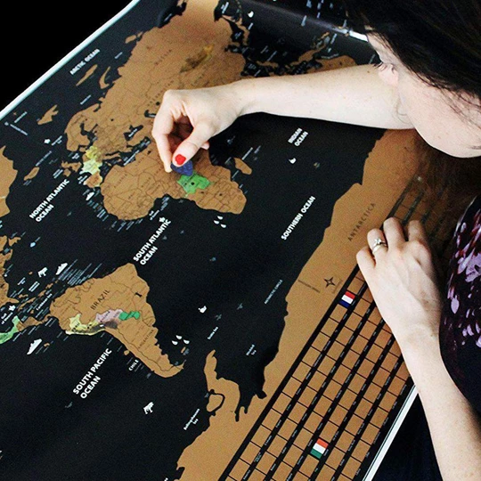 Abkratzung-Weltkartenposter (82.5X59.5CM) mit Nationalflaggen