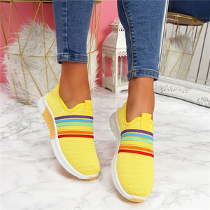 Lässige Flache Boden Damen Regenbogen Sportschuhe